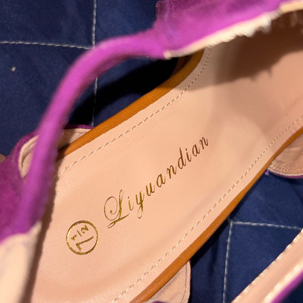 Women's Purple Heeled Sandals - Picture 6 of 6
